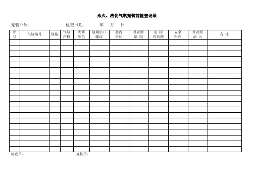 充装前、后检查和充装记录