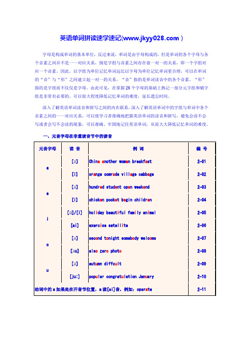 《英语单词拼读规则》