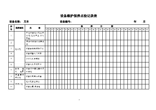 叉车日常维护保养记录表全面