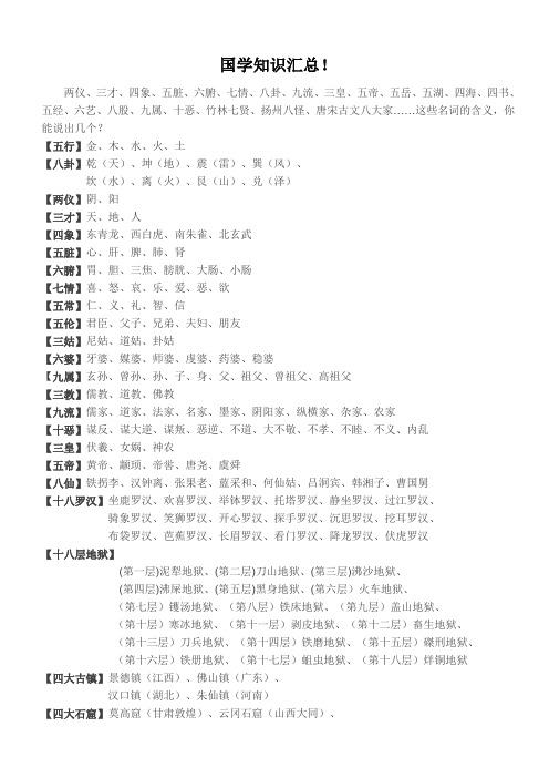 71项国学知识汇总