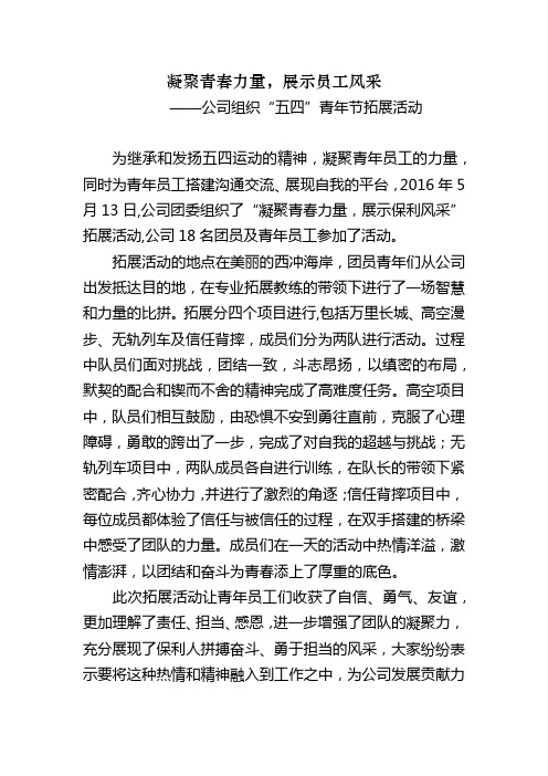 公司组织拓展活动简报