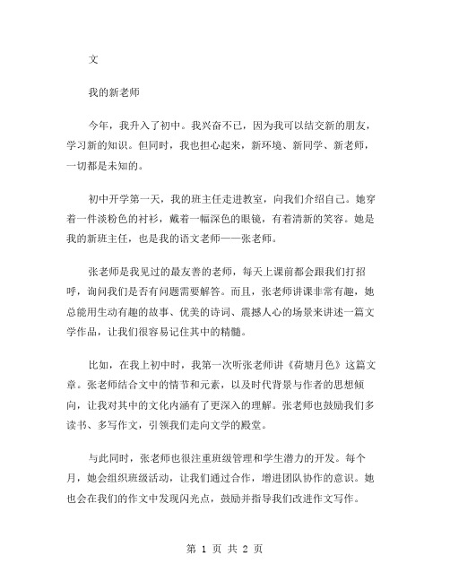 作文我的新老师范文