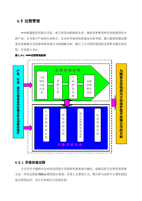 卓越绩效自评报告(5.过程管理)