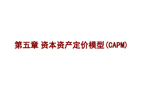 第五章 资本资产定价模型(CAPM