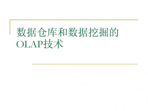 2、数据仓库和数据挖掘的OLAP技术(浙大_王灿)