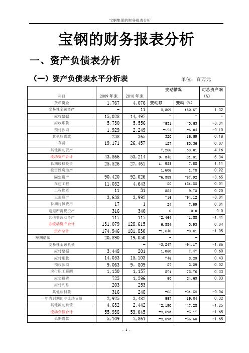 宝钢的财务报表分析1