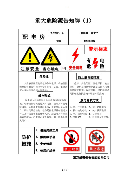 重大危险源告知牌