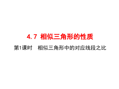 2020-2021学年度北师大版初三上册数学 4.7：相似三角形中的对应线段之比课件_第1课时课件