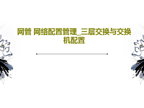 网管 网络配置管理_三层交换与交换机配置52页PPT