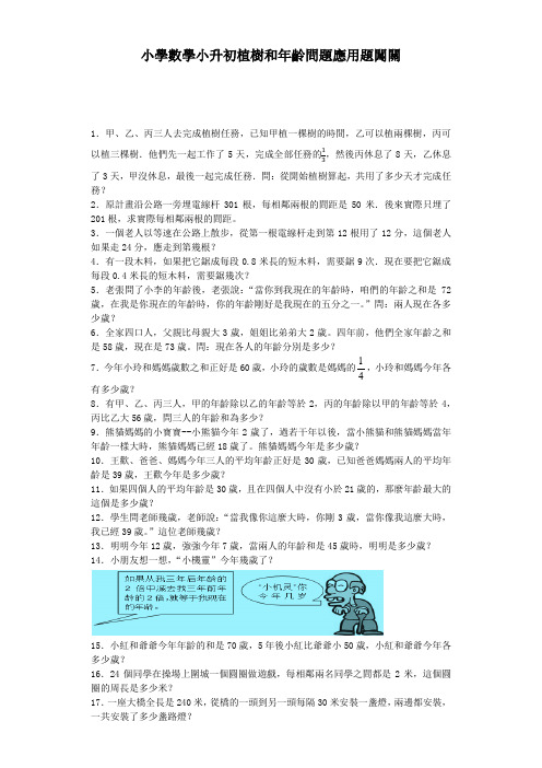 小升初数学专项试题-植树和年龄问题应用题闯关-通用版