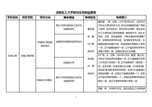 2013沈阳化工大学机械导师