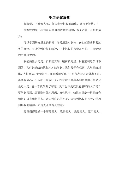 学习蚂蚁殷勒