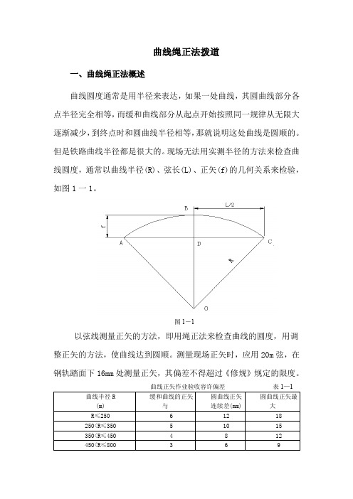 铁路线路曲线绳正法拨道教材