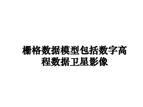 栅格数据模型包括数字高程数据卫星影像