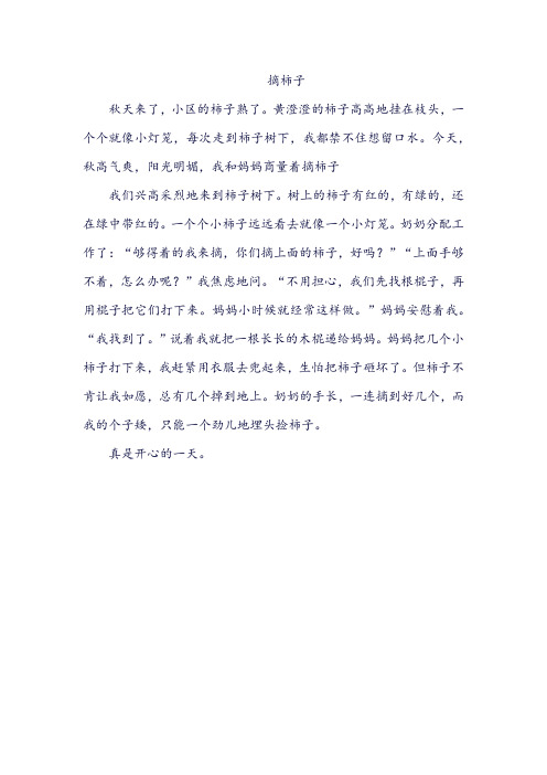 摘柿子的作文200字