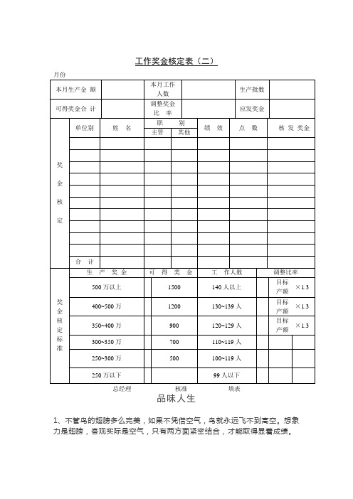 工作奖金核定表(二).doc