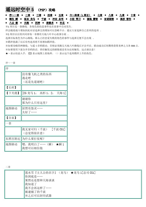 遥远时空中5攻略_图文