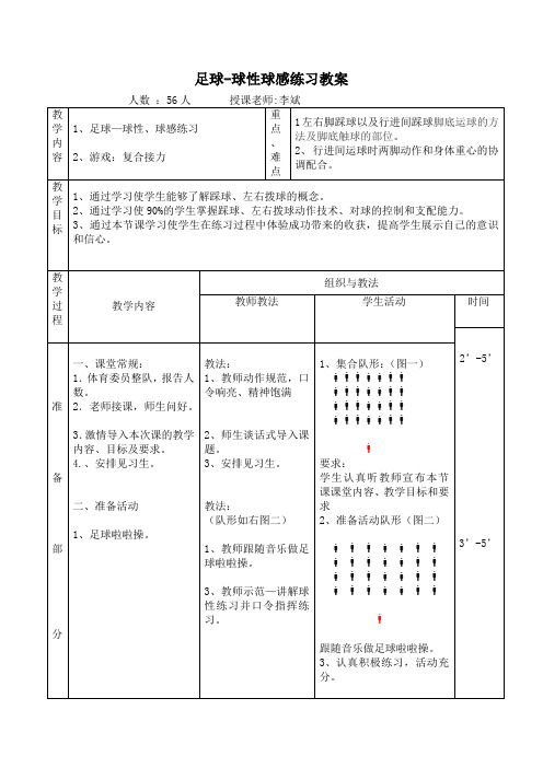 足球-球性球感练习教案