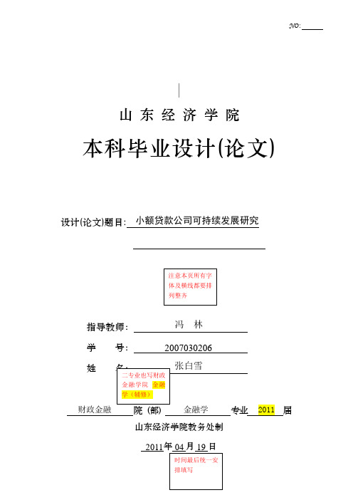 小额贷款公司的可持续发展探讨