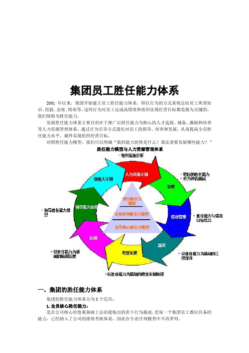 某集团员工胜任能力体系