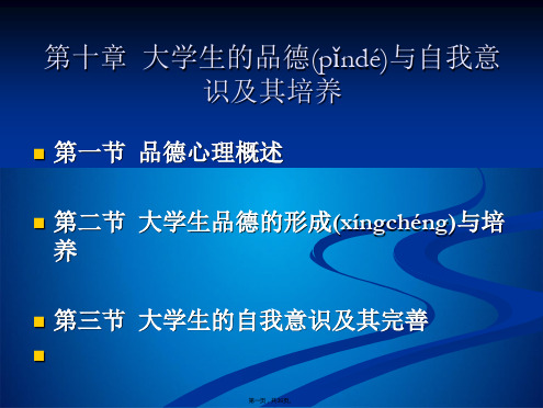 第九章大学生的品德与自我意识及其培养 高等教育心理学课件(共39张PPT)