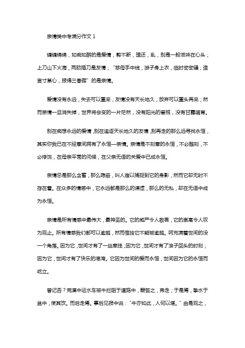 亲情类中考满分作文13篇