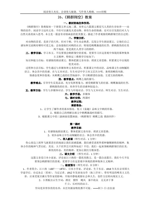 26、《鹤群翔空》教案