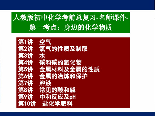 中考总复习-人教版初中化学考前总复习-名师课件-第一考点：身边的化学物质(中考真题解析)