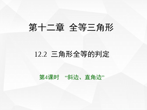 八年级数学人教版(上册)12.2第4课时“斜边、直角边”