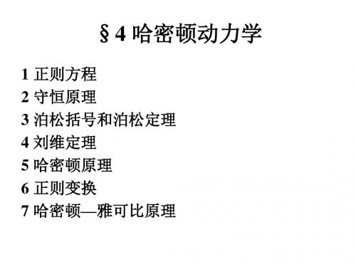 但形式由广义坐标的选取来确定哈密顿正则方程二