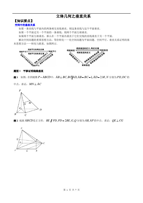 线面垂直与面面垂直的判定与性质