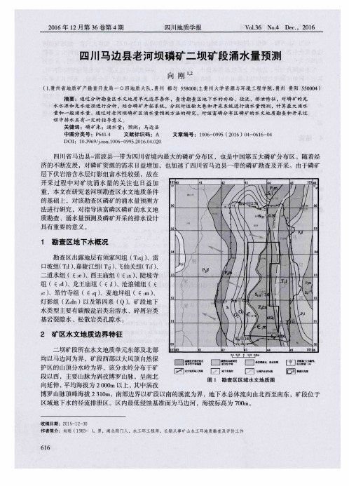 四川马边县老河坝磷矿二坝矿段涌水量预测