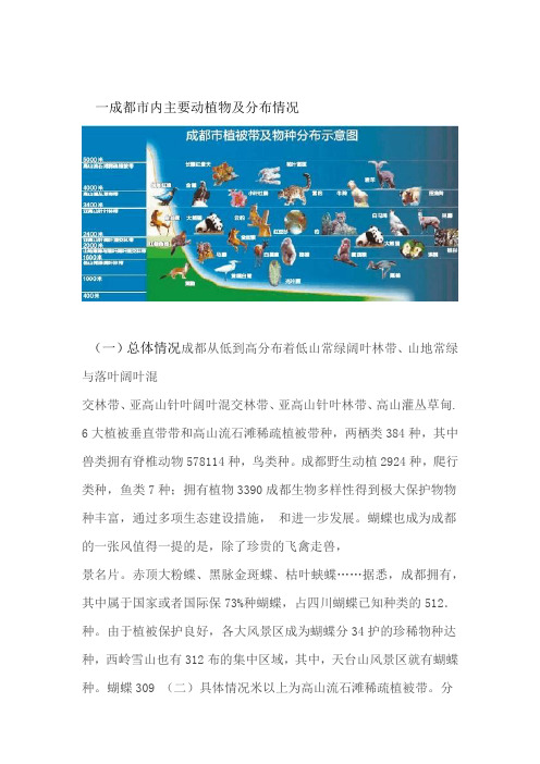 一 成都市内主要动植物及分布情况