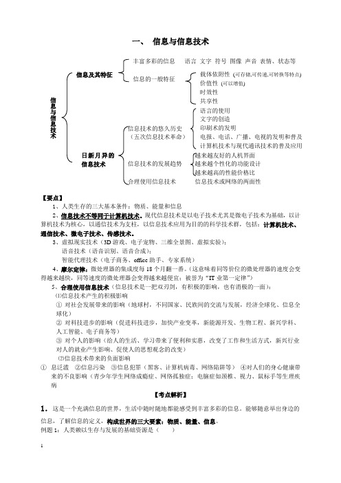 高中学业水平考试微机考试考点1+必修