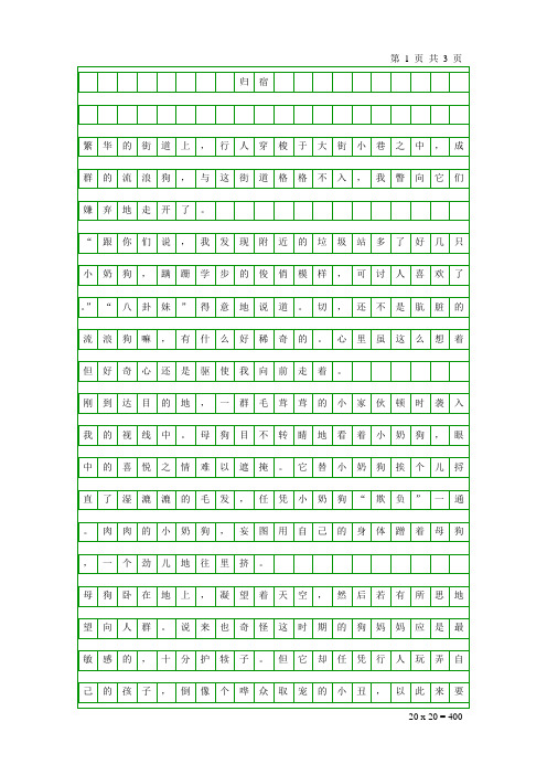 小学六年级作文《归宿》