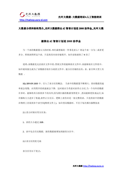 大数据分类和架构简介_光环大数据推出AI智客计划送2000助学金_光环大数据推出AI智客计划送2000助学金