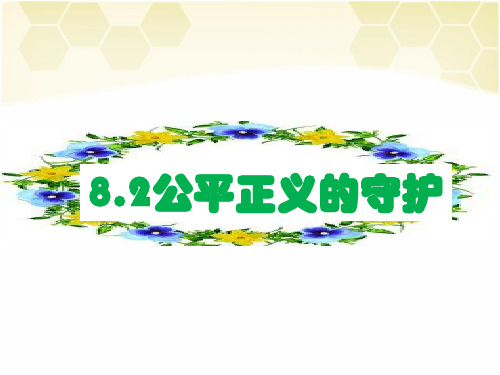 人教版《道德与法治》八年级下册8.2公平正义的守护31Ppt