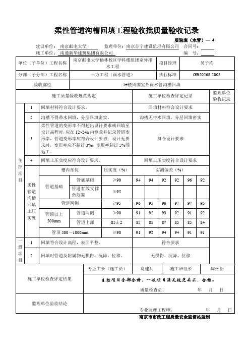 雨水管沟槽回填