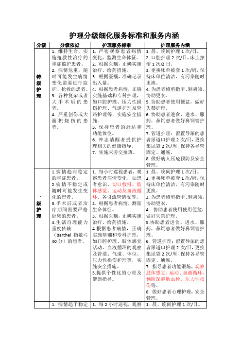 创伤关节骨科分级护理细化标准及服务内涵