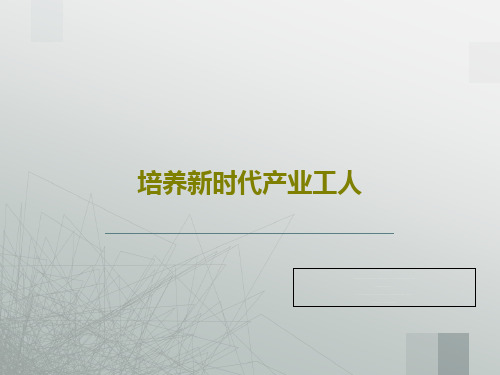 培养新时代产业工人28页PPT