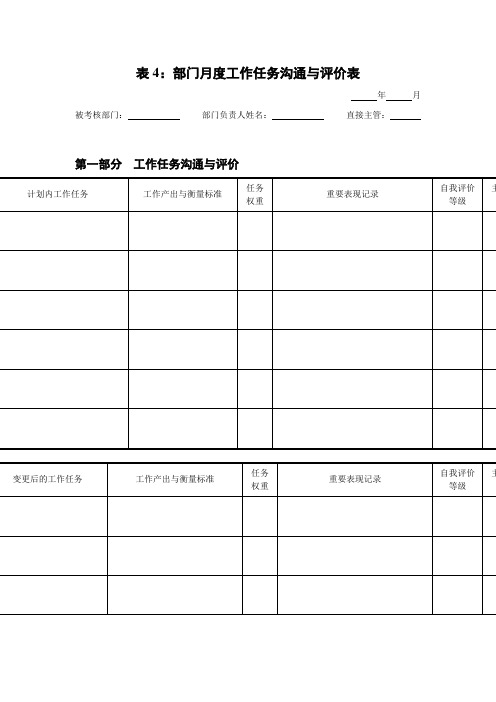 联想考核 联想考核用表 联想考核资料 联想考核用表 部门 月度 计划 评价表