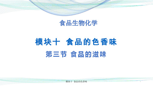 《食品生物化学》 10-3模块十   食品的滋味