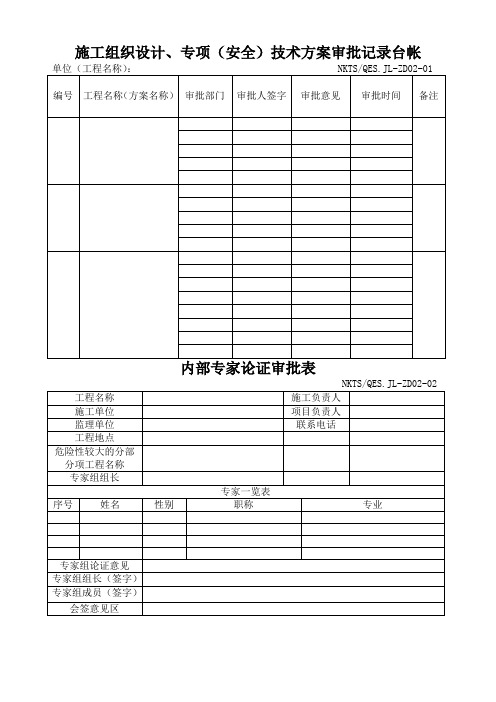 管理制度表格汇总