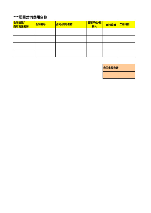 营销费用台帐