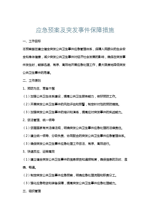 应急预案及突发事件保障措施