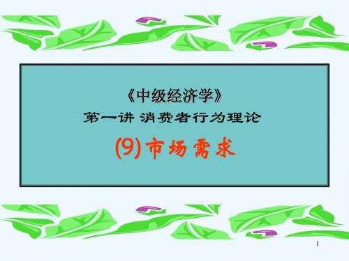 第一讲消费者行为理论(9)市场需求