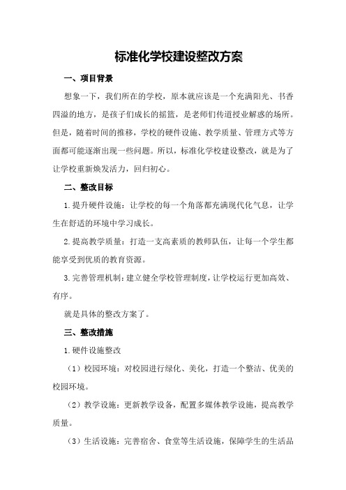 标准化学校建设整改方案