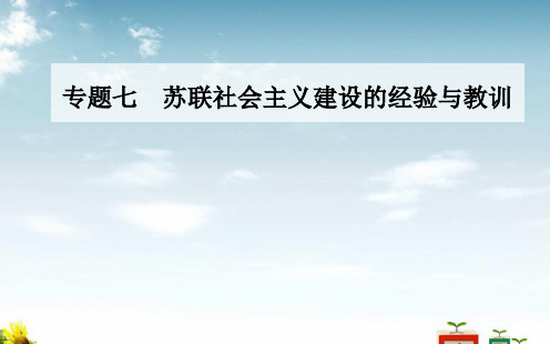 精选-高中历史专题七苏联社会主义建设的经验与教训二斯大林模式的社会主义建设道路课件人民版必修2