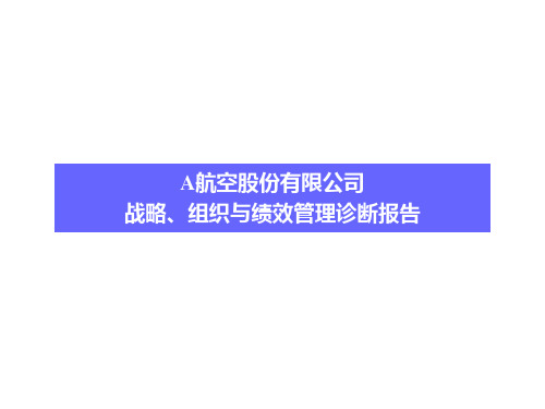 航空公司战略、组织与绩效管理诊断报告