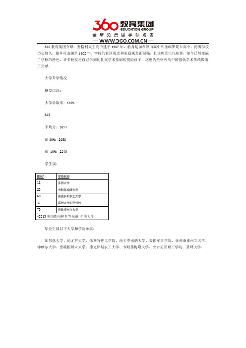 奎格利天主高中升学情况